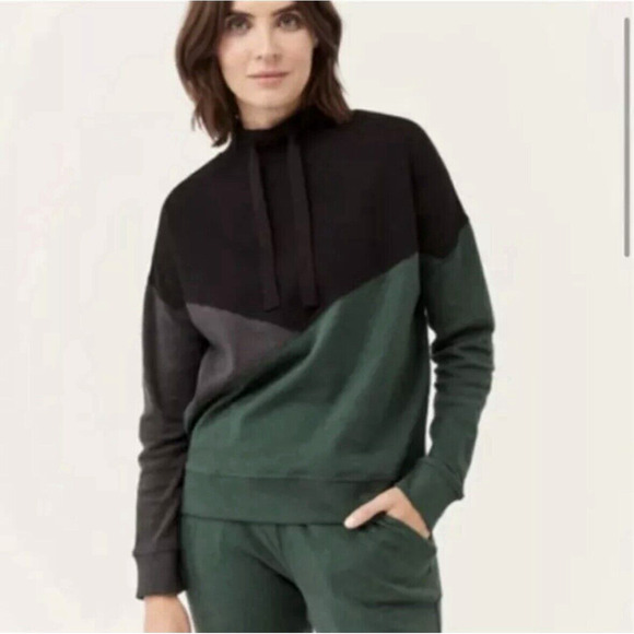 Pact Womens Airplane Colorblock Pullover XL 100% Organic Cotton Layering Sporty - Picture 2 of 7